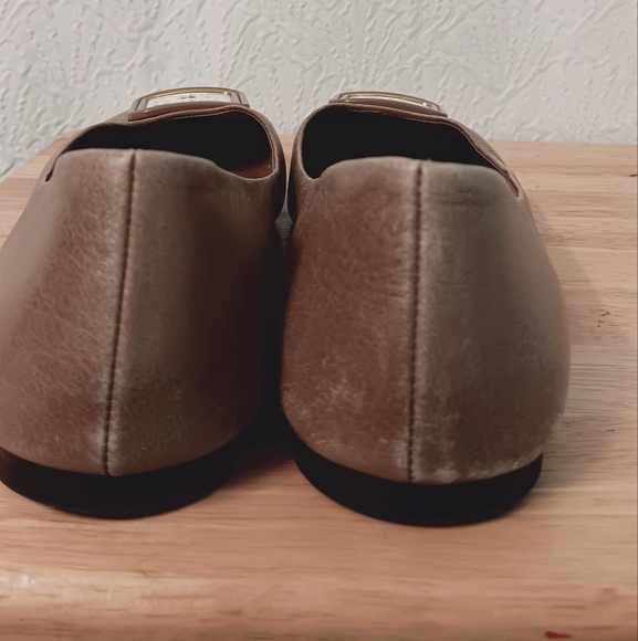 Tory Burch Almon Color Leather Flats with Metallic Logo Size 10 - Picture 7 of 12